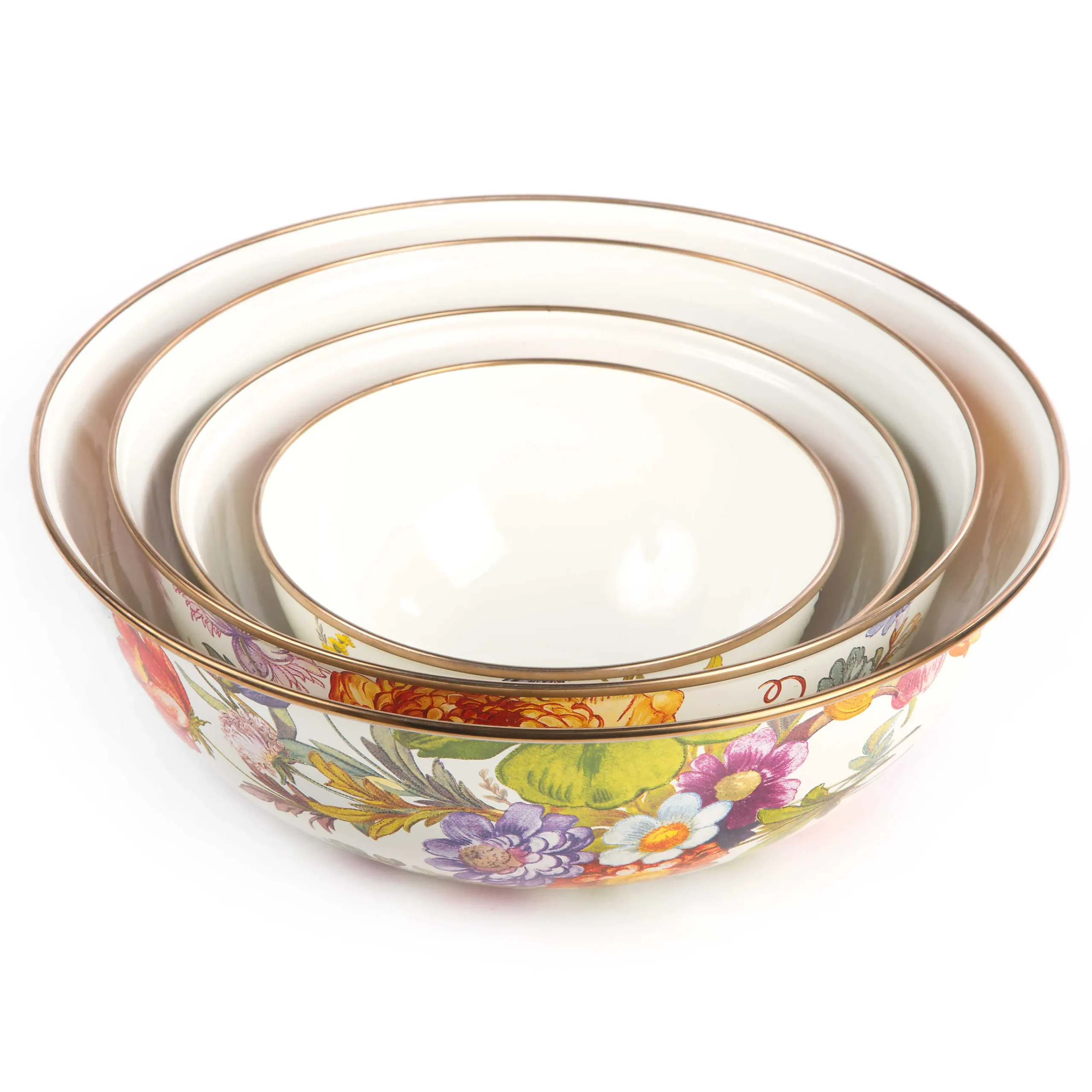 MacKenzie-Childs Flower Market Medium Everyday Bowl - White* Serveware