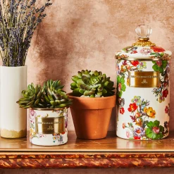 MacKenzie-Childs Flower Market Mini Canister - White* Room Accents