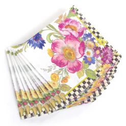 MacKenzie-Childs Flower Market Paper Napkins - Cocktail - White* Outdoor Entertaining