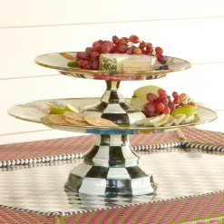 MacKenzie-Childs Flower Market Pedestal Platter - White* Outdoor Entertaining