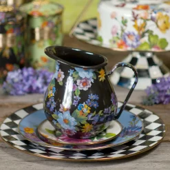 MacKenzie-Childs Flower Market Pitcher - Black* Outdoor Entertaining