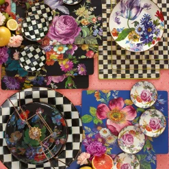 MacKenzie-Childs Flower Market Placemats - Black - Set Of 4* Outdoor Entertaining