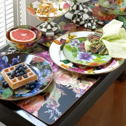 MacKenzie-Childs Flower Market Placemats - Black - Set Of 4* Outdoor Entertaining
