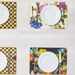 MacKenzie-Childs Flower Market Placemats - Black - Set Of 4* Outdoor Entertaining
