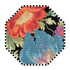 MacKenzie-Childs Flower Market Reflections Rug - Black - 6' Octagon* Rugs