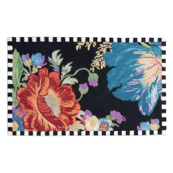 MacKenzie-Childs Flower Market Reflections Rug - Black - 3' X 5'* Rugs