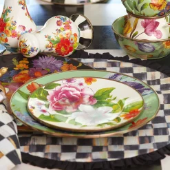 MacKenzie-Childs Flower Market Salad/Dessert Plate - White* Outdoor Entertaining