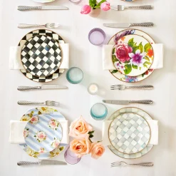 MacKenzie-Childs Flower Market Salad/Dessert Plate - White* Outdoor Entertaining
