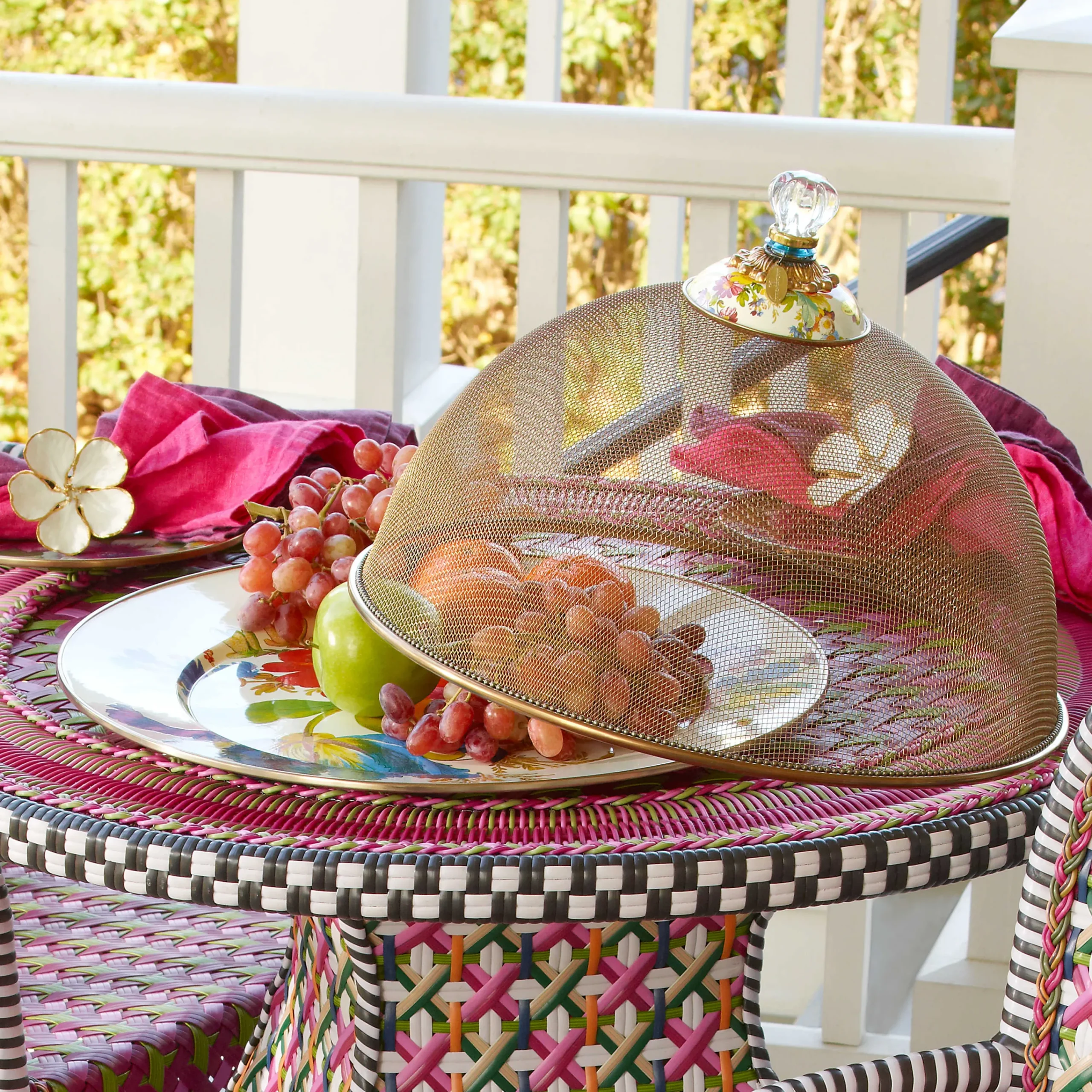 MacKenzie-Childs Flower Market Serving Platter - White* Outdoor Entertaining