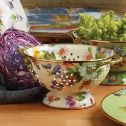 MacKenzie-Childs Flower Market Small Colander - White* Kitchen Utensils & Tools