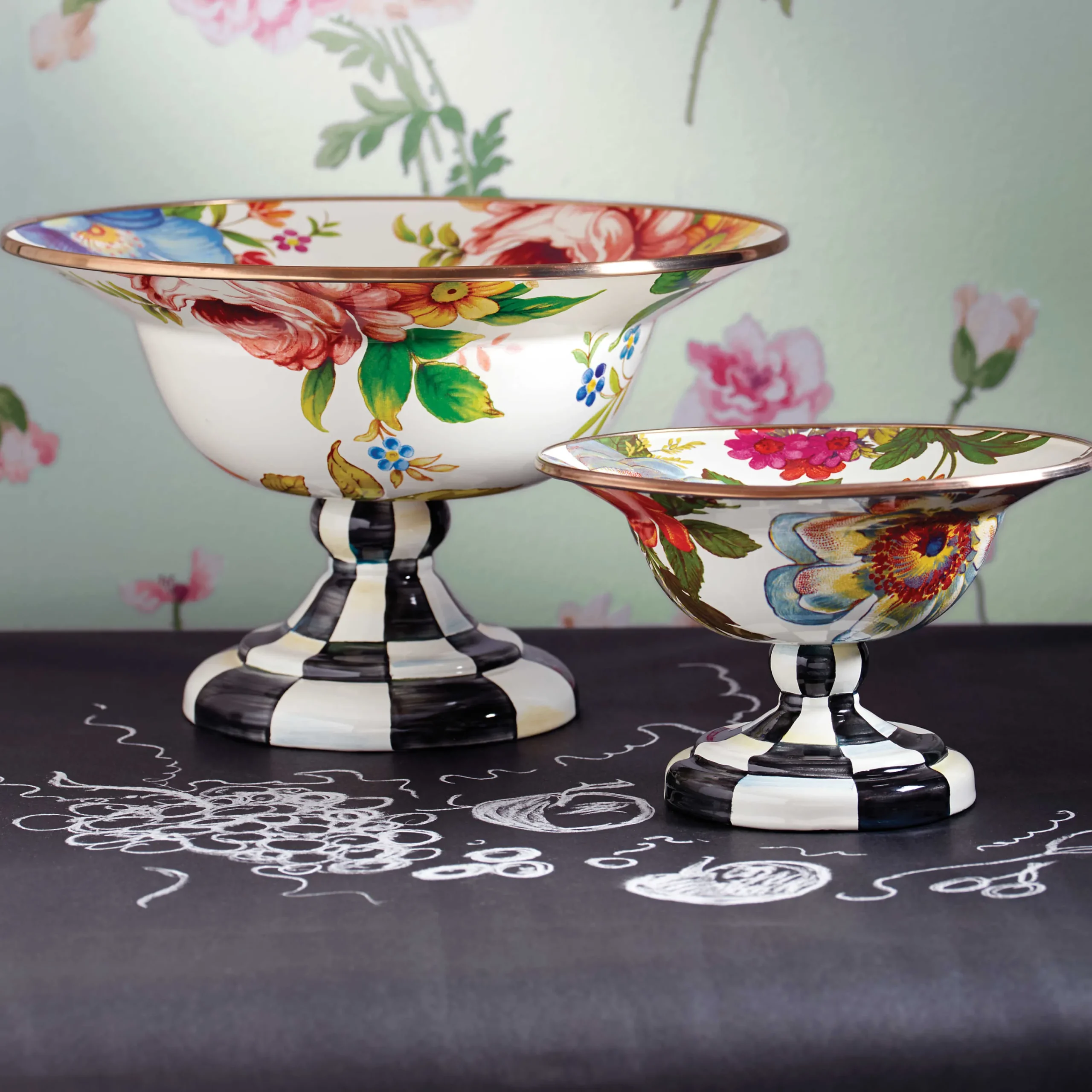 MacKenzie-Childs Flower Market Small Compote - White* Outdoor Entertaining