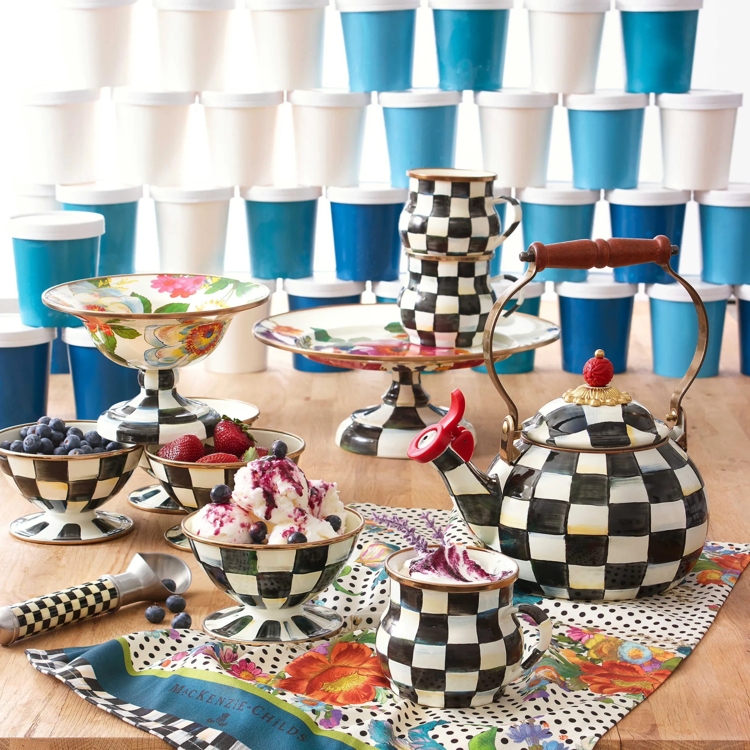 MacKenzie-Childs Flower Market Small Compote - White* Outdoor Entertaining