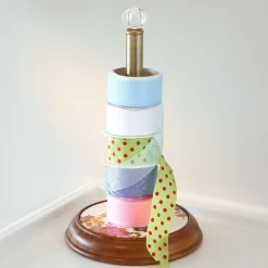 MacKenzie-Childs Flower Market Wood Paper Towel Holder - White* Kitchen Storage & Organization