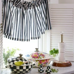 MacKenzie-Childs Flower Market Wood Paper Towel Holder - White* Kitchen Storage & Organization