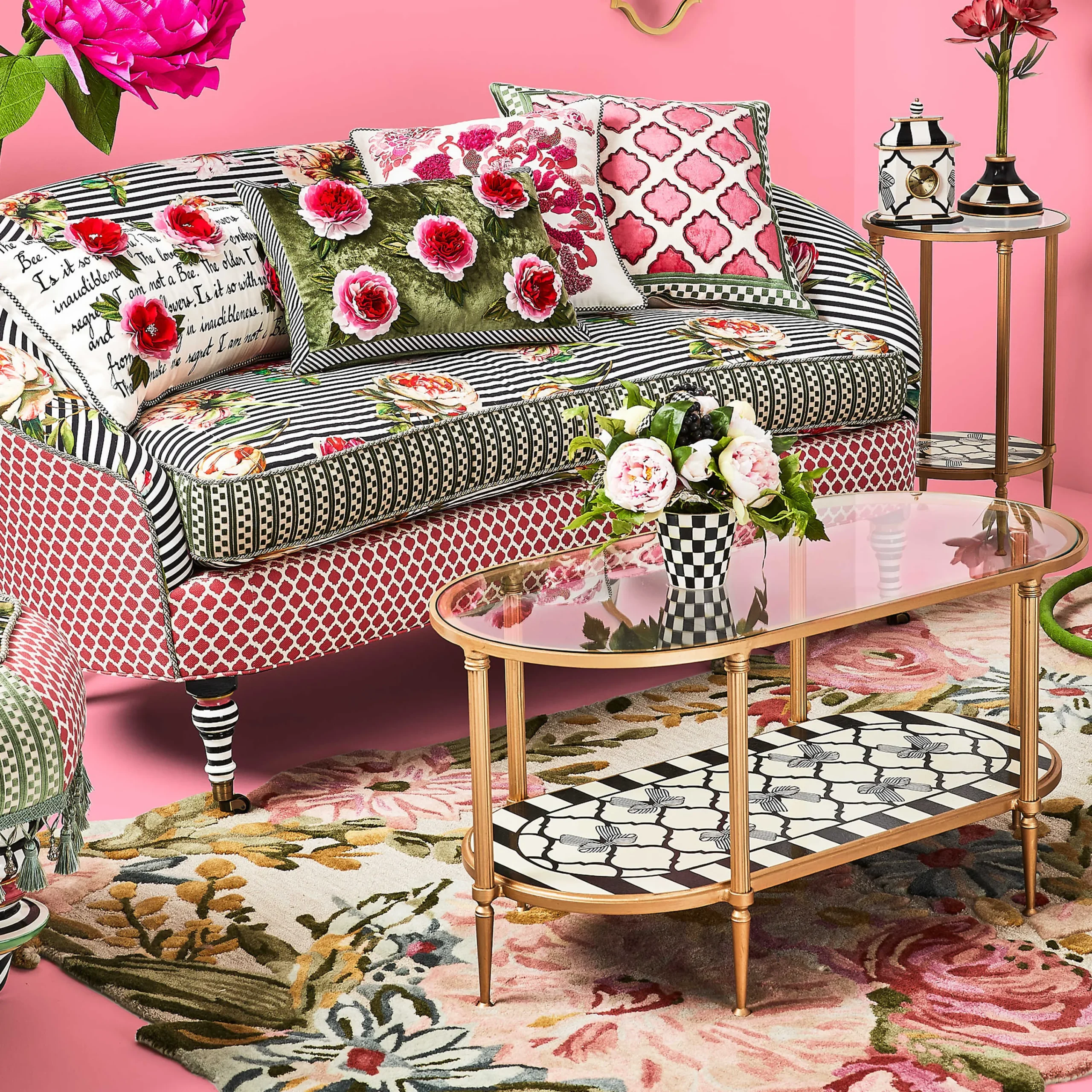 MacKenzie-Childs Flower Show Poetry Pillow* Pillows, Throws, & Cushions