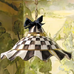 MacKenzie-Childs Fluted Hanging Lamp - Courtly Check* Lighting