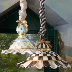 MacKenzie-Childs Fluted Hanging Lamp - Courtly Check* Lighting