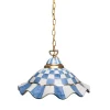 MacKenzie-Childs Fluted Hanging Lamp - Royal Check* Lighting