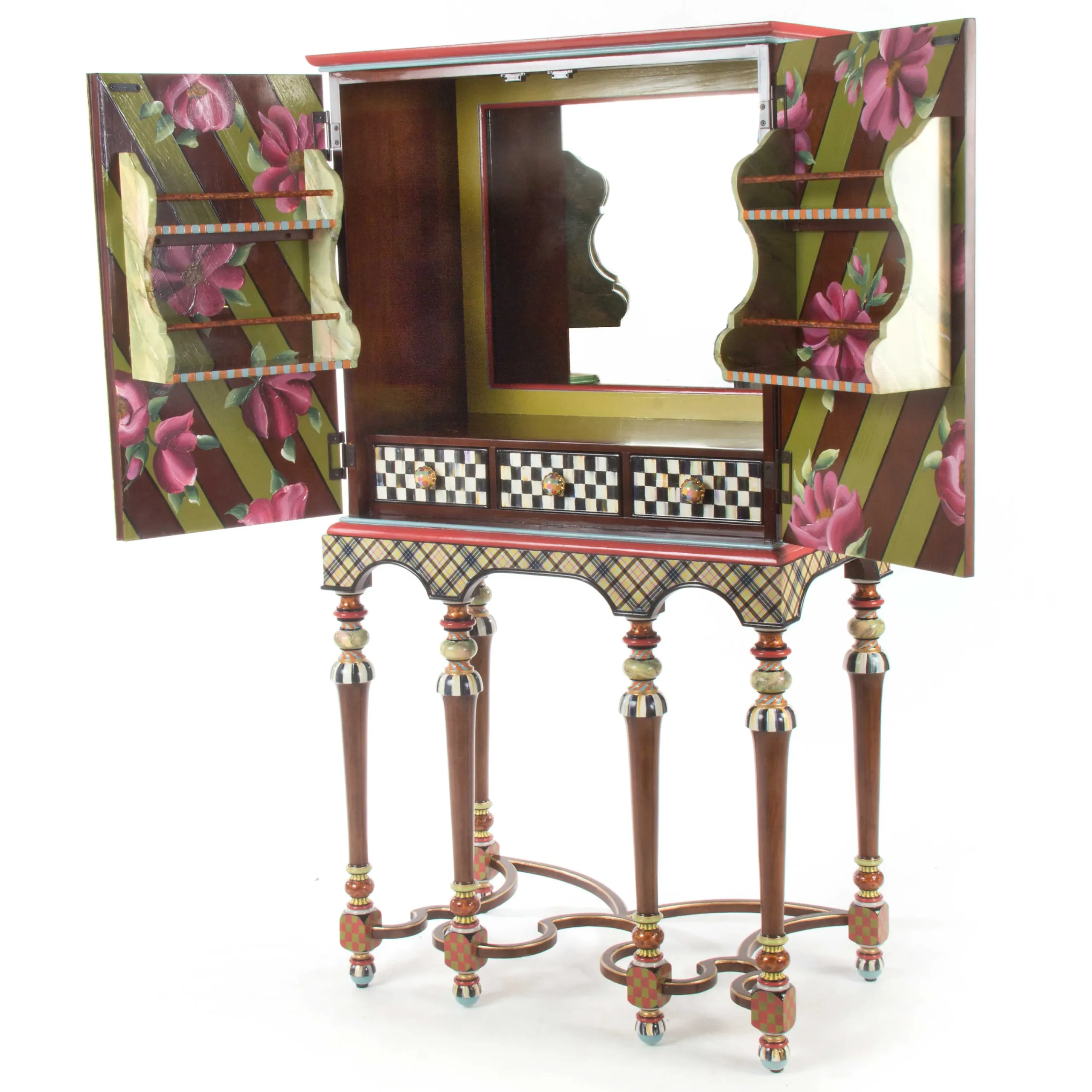 MacKenzie-Childs Foxtrot Bar Cabinet* Storage Furniture