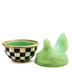 MacKenzie-Childs Green Chicken Lidded Container* Room Accents