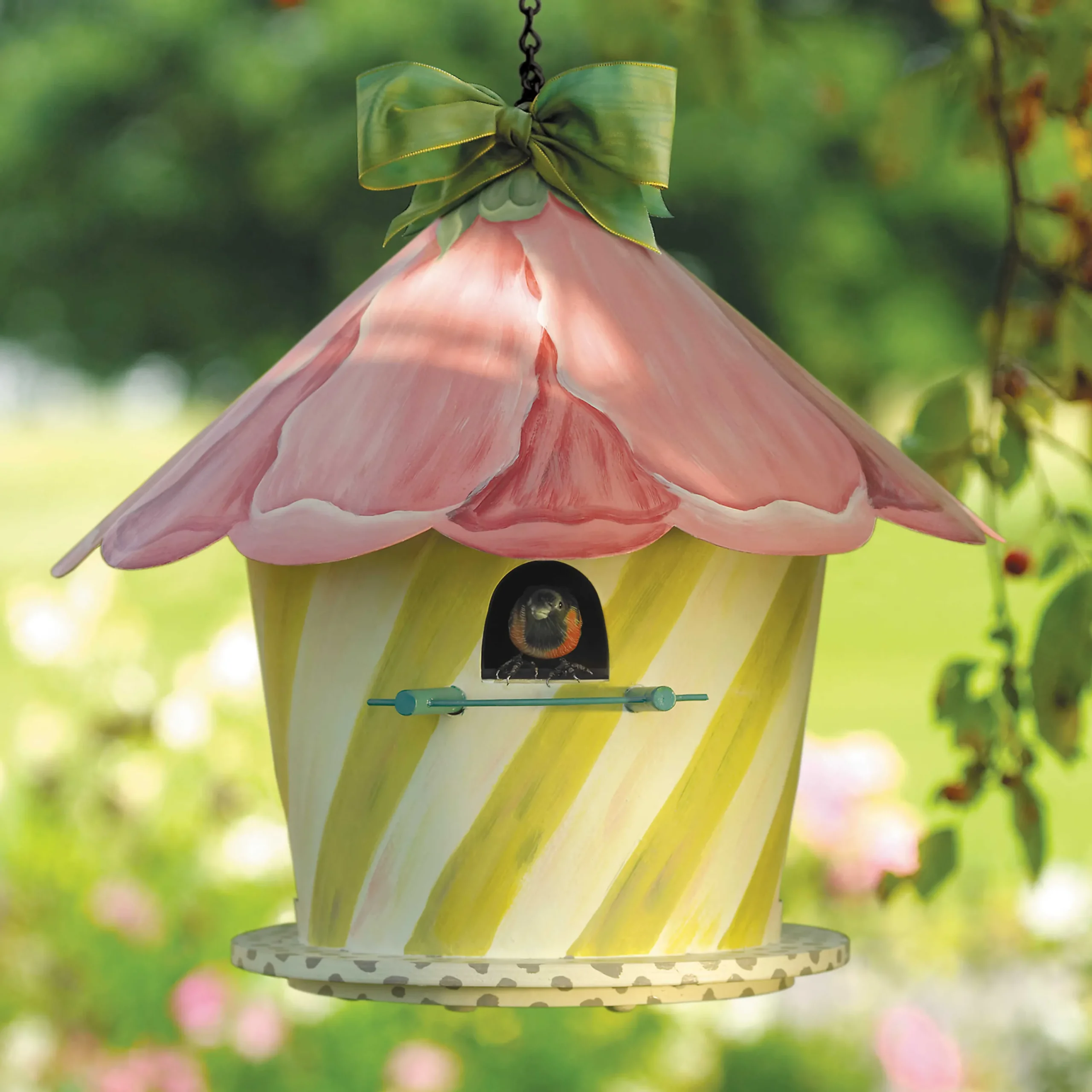 MacKenzie-Childs Hollyhock Birdhouse* Garden Accessories
