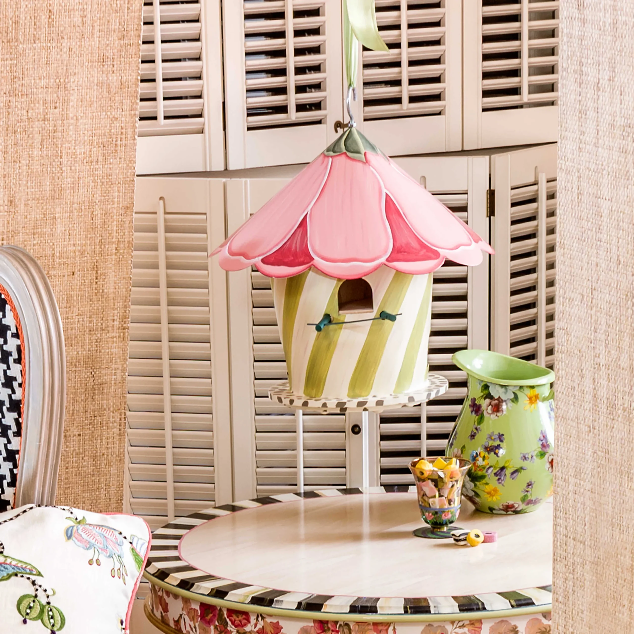 MacKenzie-Childs Hollyhock Birdhouse* Garden Accessories