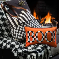 MacKenzie-Childs Houndstooth Throw - Black & Ivory* Pillows, Throws, & Cushions