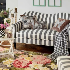 MacKenzie-Childs Houndstooth Throw - Grey & White* Pillows, Throws, & Cushions