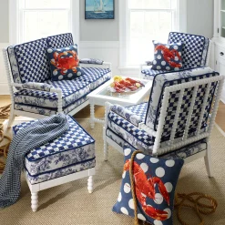 MacKenzie-Childs Indigo Villa Outdoor Loveseat* Outdoor Furniture