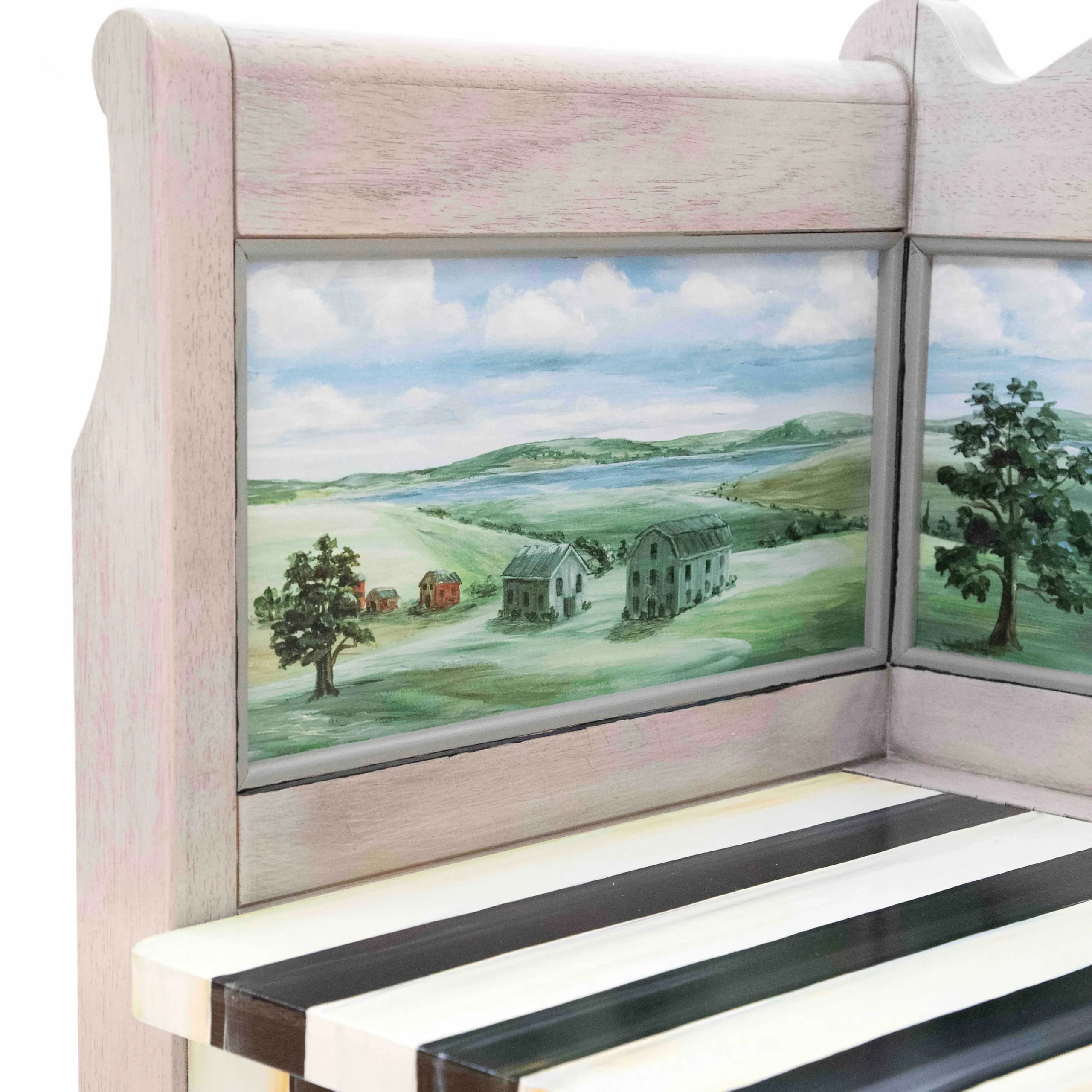 MacKenzie-Childs Landscape Blanket Bench* Storage Furniture