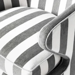 MacKenzie-Childs Marquee Accent Chair - Chenille Grey Stripe* Living Room