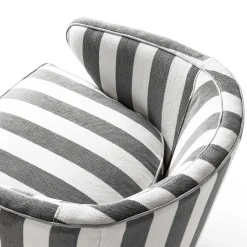 MacKenzie-Childs Marquee Accent Chair - Chenille Grey Stripe* Living Room