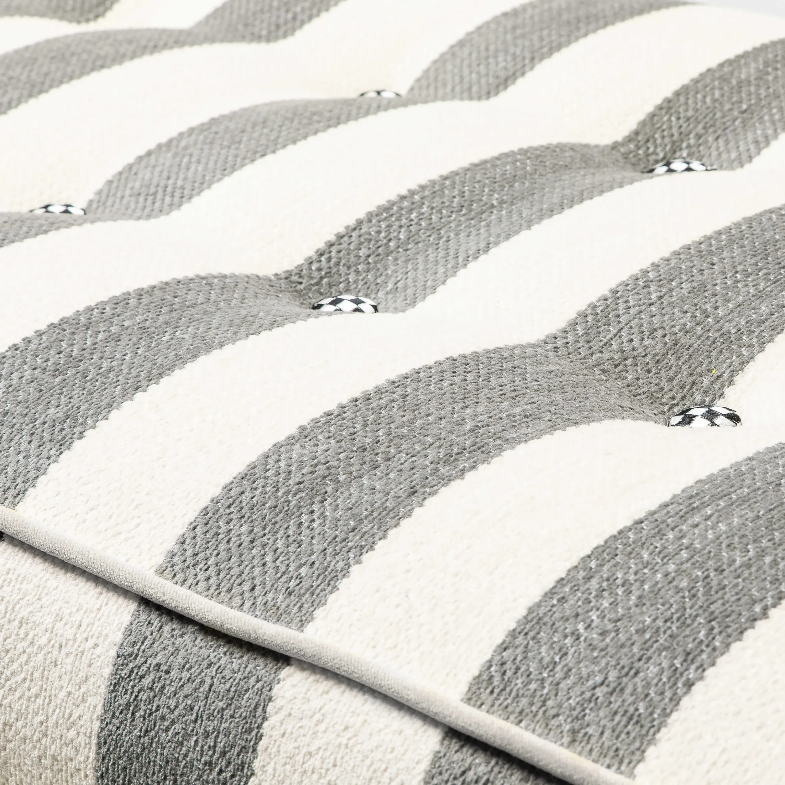 MacKenzie-Childs Marquee Bench - Chenille Grey Stripe* Entryway Furniture