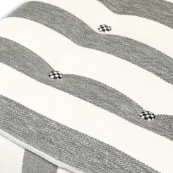 MacKenzie-Childs Marquee Bench - Chenille Grey Stripe* Entryway Furniture