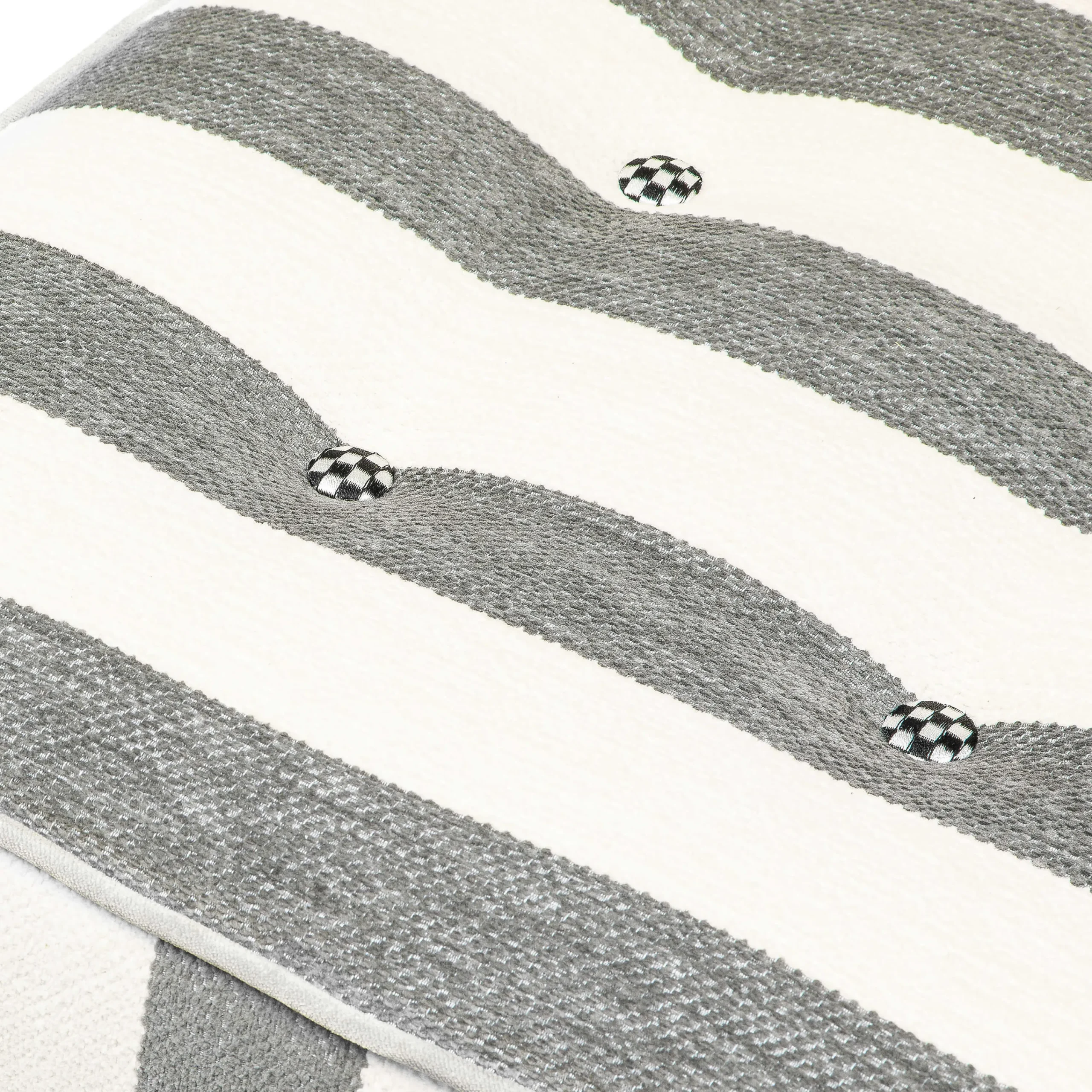 MacKenzie-Childs Marquee Bench - Chenille Grey Stripe* Entryway Furniture