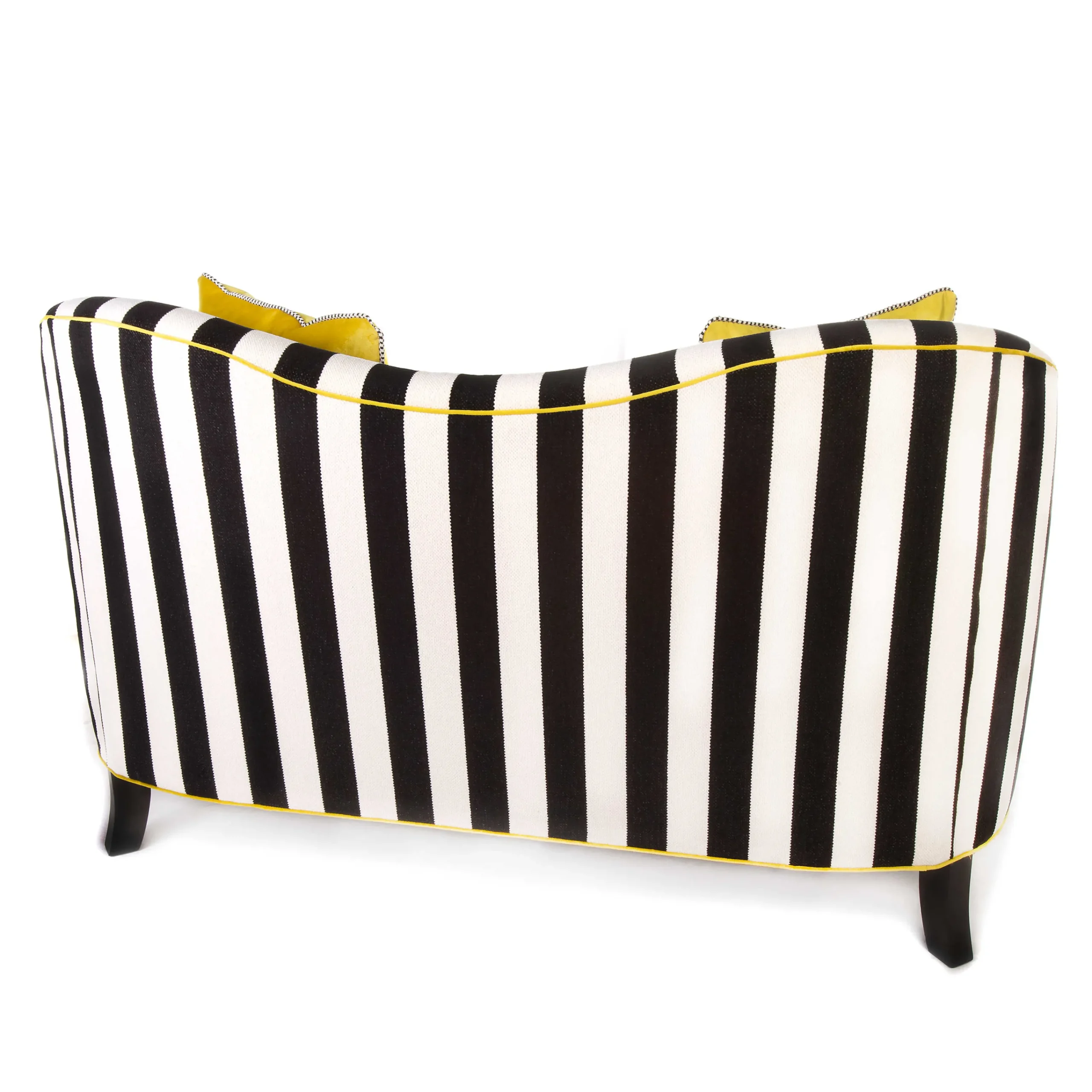 MacKenzie-Childs Marquee Loveseat - Chenille Black Stripe* Living Room