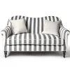 MacKenzie-Childs Marquee Loveseat - Chenille Grey Stripe* Living Room