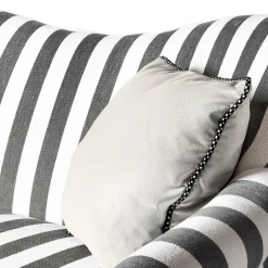 MacKenzie-Childs Marquee Loveseat - Chenille Grey Stripe* Living Room