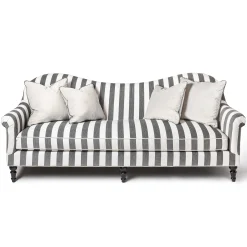 MacKenzie-Childs Marquee Sofa - Chenille Grey Stripe* Living Room