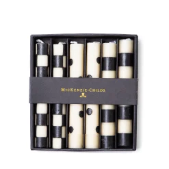 MacKenzie-Childs Mini Dinner Candles - Black & Ivory - Set Of 6* Candles & Fragrances