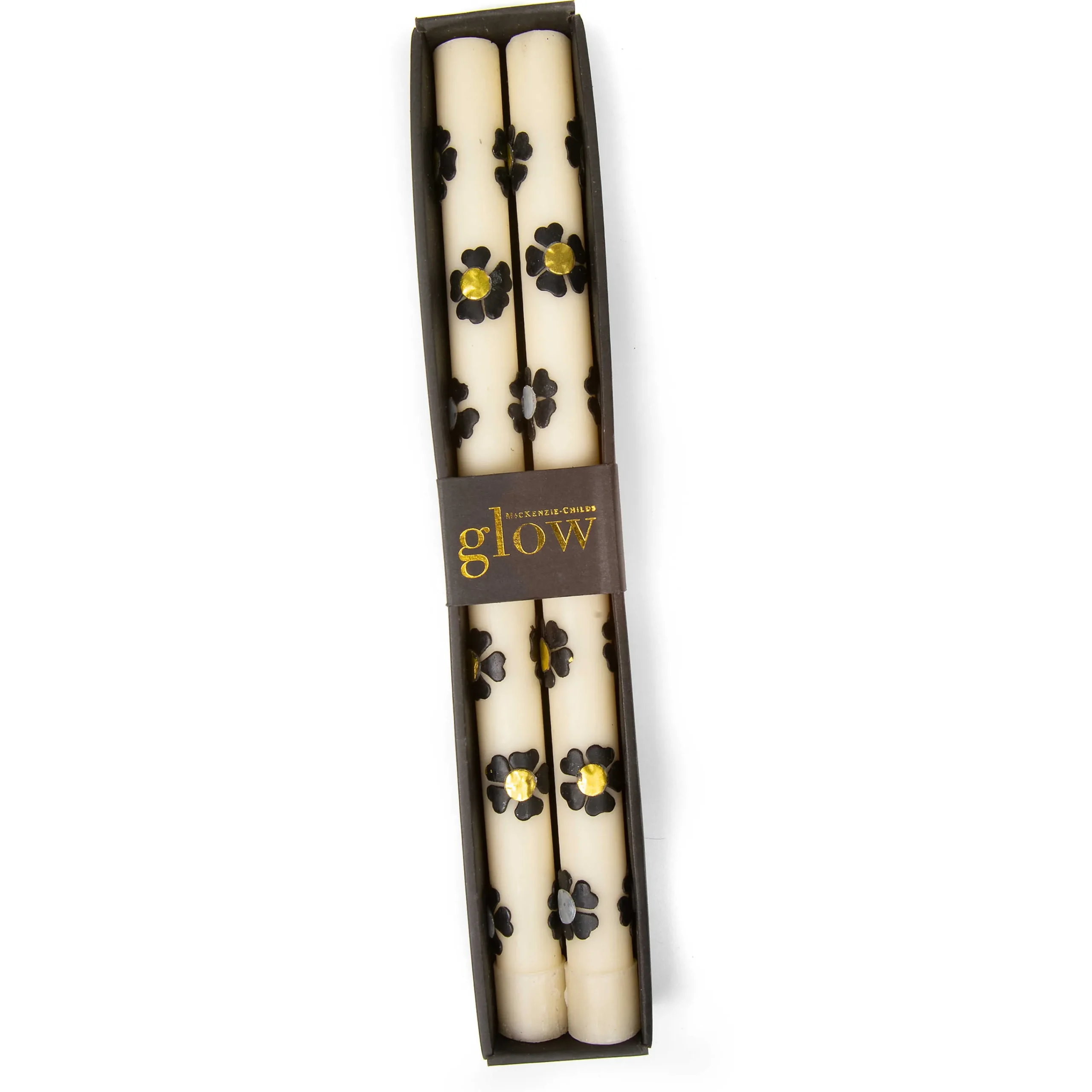 MacKenzie-Childs Mod Flower Dinner Candles – Silver & Gold – Set Of 2* Candles & Fragrances