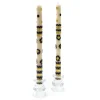 MacKenzie-Childs Mod Flower Dinner Candles - Black & Gold Rick Rack - Set Of 2* Candles & Fragrances