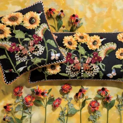 MacKenzie-Childs Monarch Butterfly Square Pillow - Black* Pillows, Throws, & Cushions