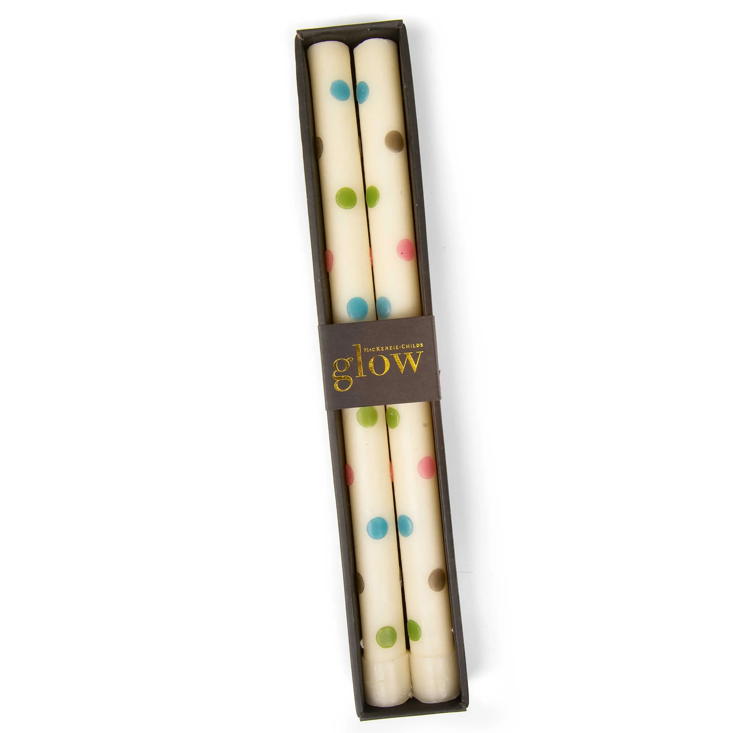 MacKenzie-Childs Multi Dots Dinner Candles - Pastel - Set Of 2* Candles & Fragrances