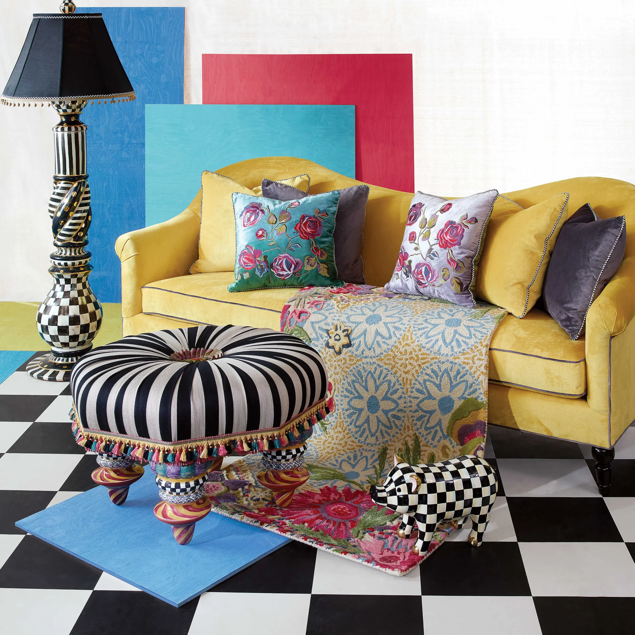 MacKenzie-Childs On Wall Street Setting Seat* Living Room