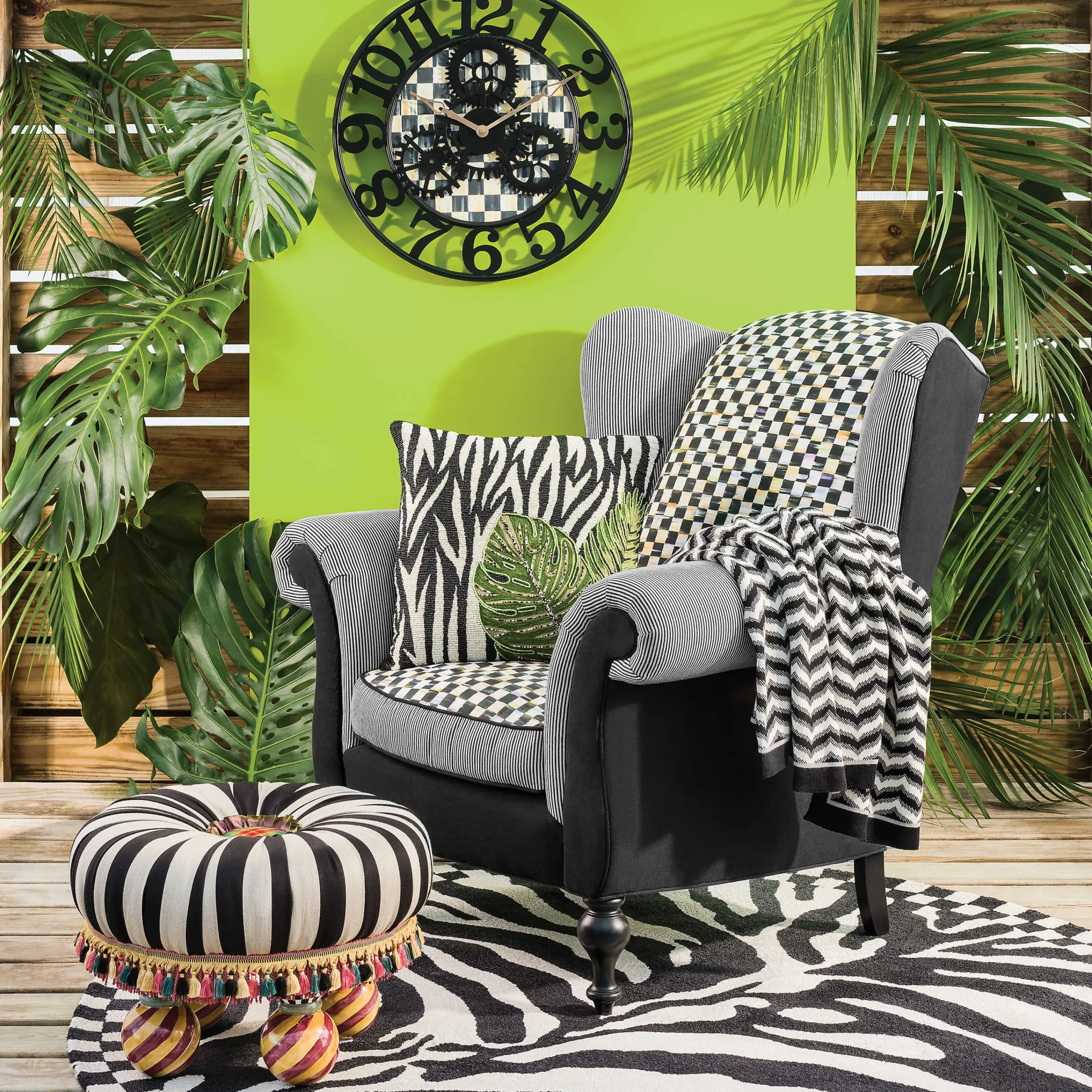 MacKenzie-Childs On Wall Street Tuffet* Living Room