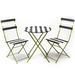 MacKenzie-Childs Outdoor Black & White Metal Bistro Side Chair* Entryway & Porch