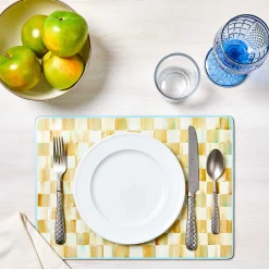 MacKenzie-Childs Parchment Check Cork Back Placemats - Set Of 4* Outdoor Entertaining