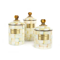 MacKenzie-Childs Parchment Check Enamel Canister - Small* Room Accents