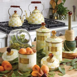 MacKenzie-Childs Parchment Check Wood Paper Towel Holder* Kitchen Storage & Organization